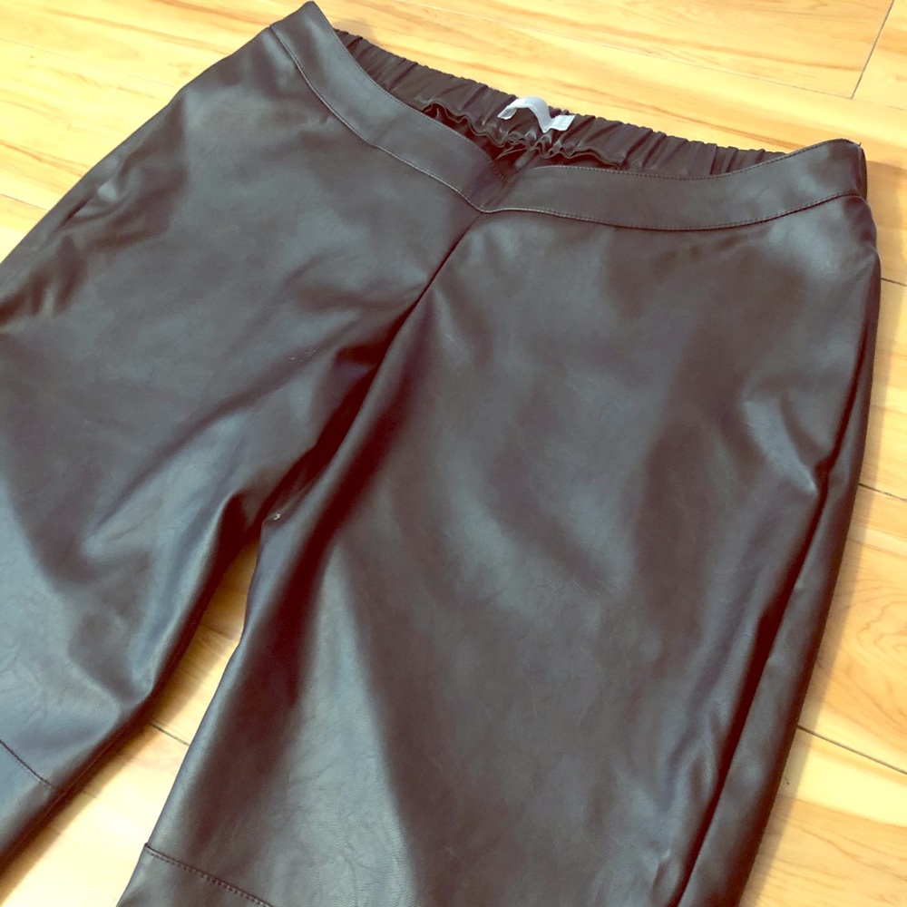 ASOS maternity joggers black faux leather 12 nwot